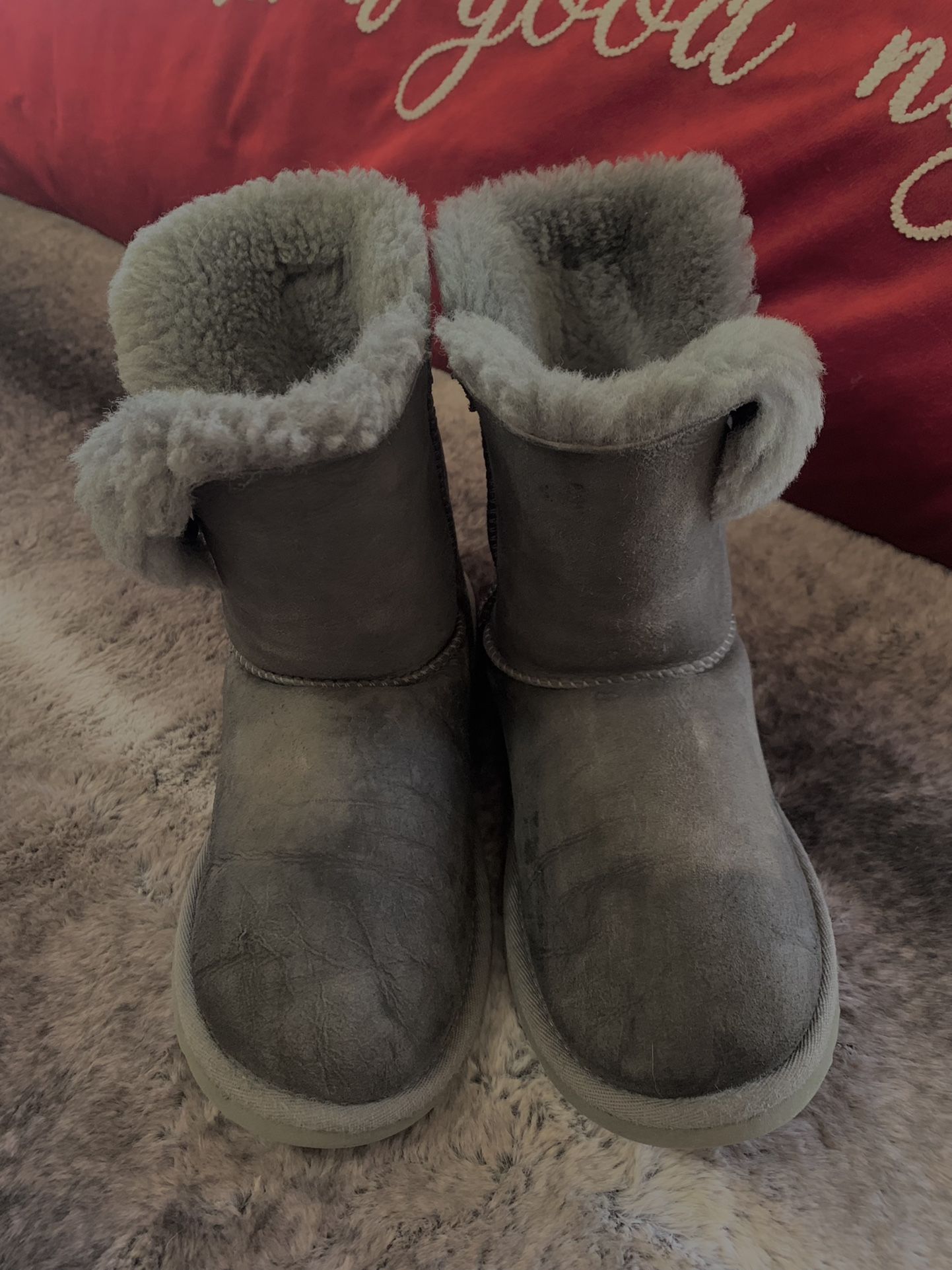 UGG Bailey Button Boots In Grey Sz 5