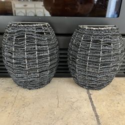 Beaded Tea Light Candle Sconces
