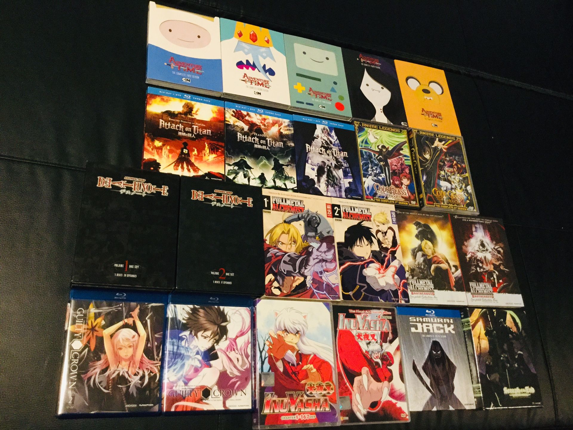 22pc Anime DVD/BluRay lot; Attack on Titan, Death Note, Full Metal Alchemist and More!