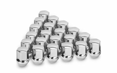 M14x1.5 OEM Lug Nuts for Ram 1500 Jeep Wrangler JL & Grand Cherokee Dodge Charger Chevy Impala Stock Wheels, Set of 20 14mmx1.5 Chrome One-Piece Desig
