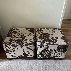 Cow Print Ottomans 