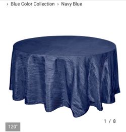 Navy Blue 120” Round Taffeta Tablecloth