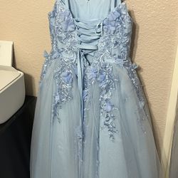 Girls Light Blue Dress Size 8