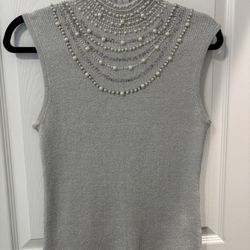 Silver beaded Top