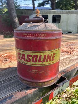 Vintage 5-Gallon Metal Gasoline Can