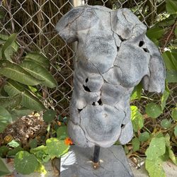 Stone Look Male Torso Sculpture Decor