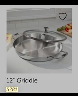 12" Stainless Steel Griddle with Glass Lid