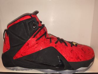 Lebron James 12 EXT Red Paisleys Size 9.5 mens