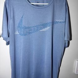 RARE Nike Pro Dri-Fit Light BLUE Swoosh Graphic T-shirt Men's Size Large VINTAGE