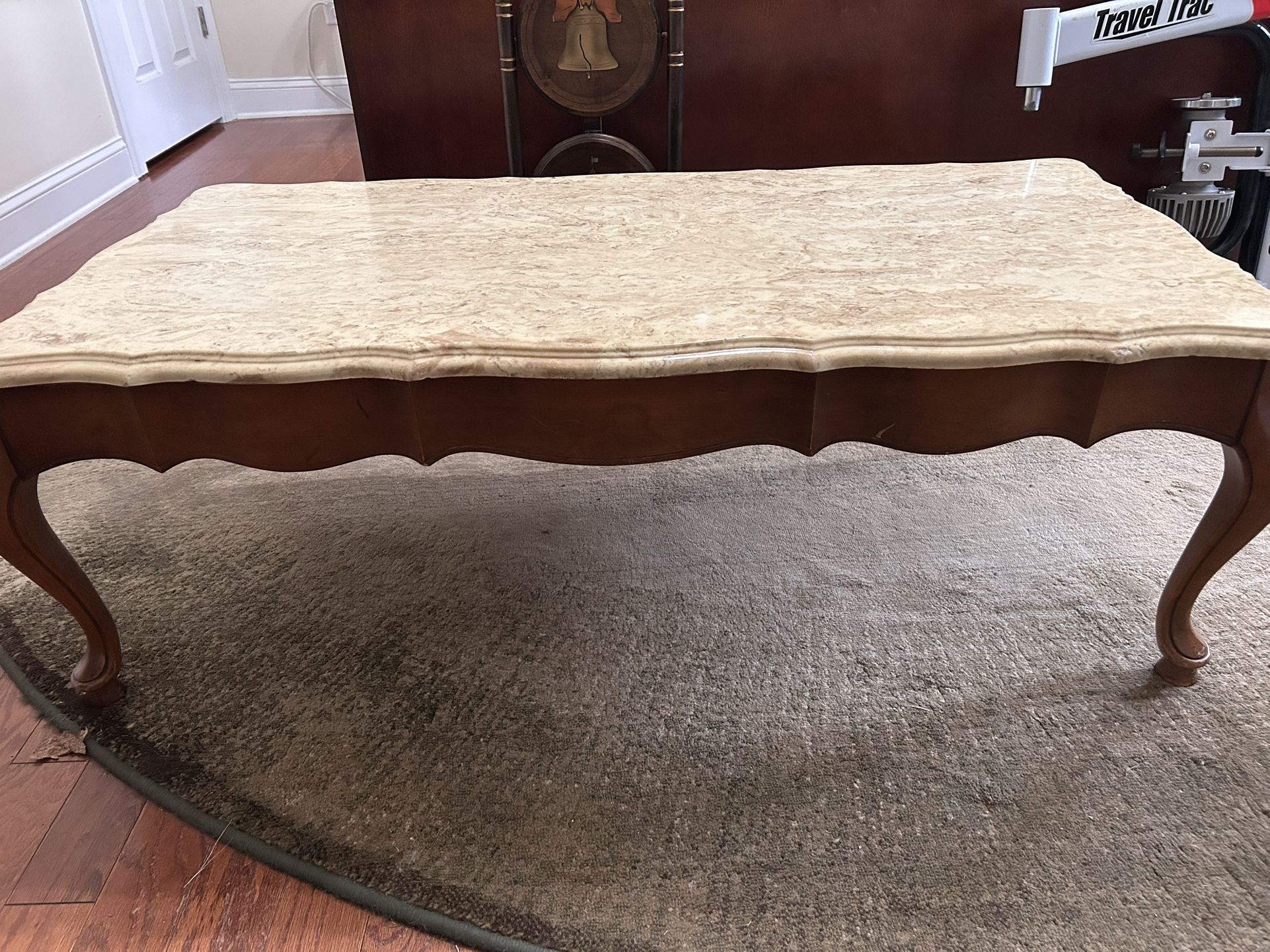 Vintage queen and marble top coffee table