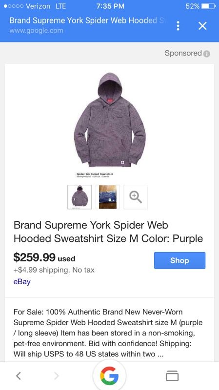 Supreme Spider Webbed Hoodie