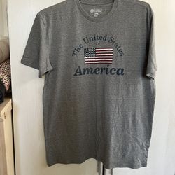 Gray American Flag Tee