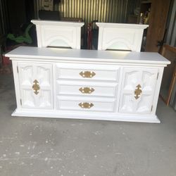 White 9  Drawer 2 Door Dresser 