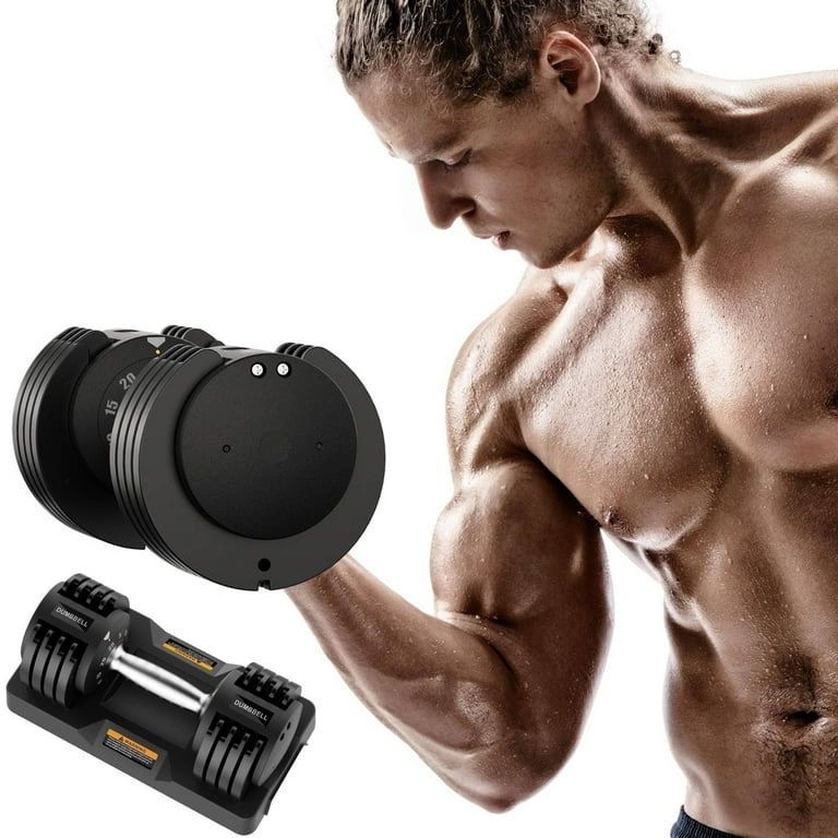 Adjustable Dumbbell 25lb Weights Dumbbells with Anti-slip Handle Home Gym Exercise Equipment Weights for Women at Home Workout One only