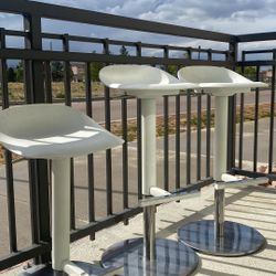 Set of 3 IKEA JANINGE Bar Stools – White, Adjustable Height