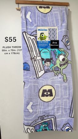 Disney Pixar Monsters Inc Throw Blanket 50"X 70" Sully Mike Boo VIRAL NEW