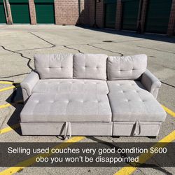 Light Grey Used Sectional Couch 
