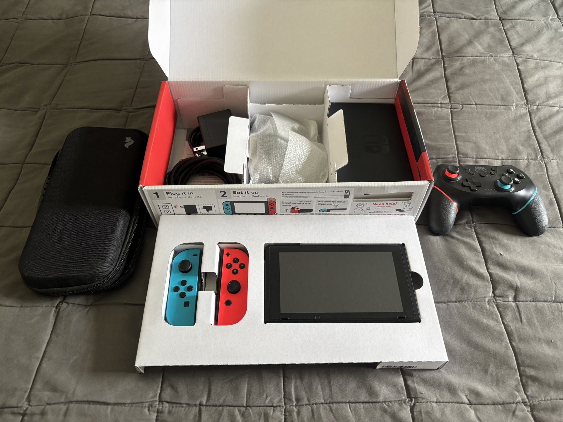 Nintendo Switch With Case And Controller