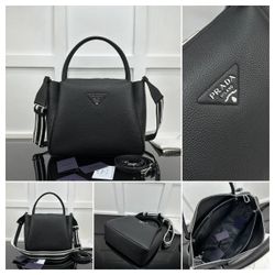 Black leather handbag 32x26x13cm