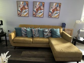 L Sectional With Wall Decoration