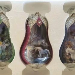 (3) Bradford Editions 2000 Mimi Jobe's Fairyland Heirloom Porcelain Ornaments