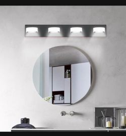 New 29.1 in. 4 Black Vanity Light with Acrylic Shades