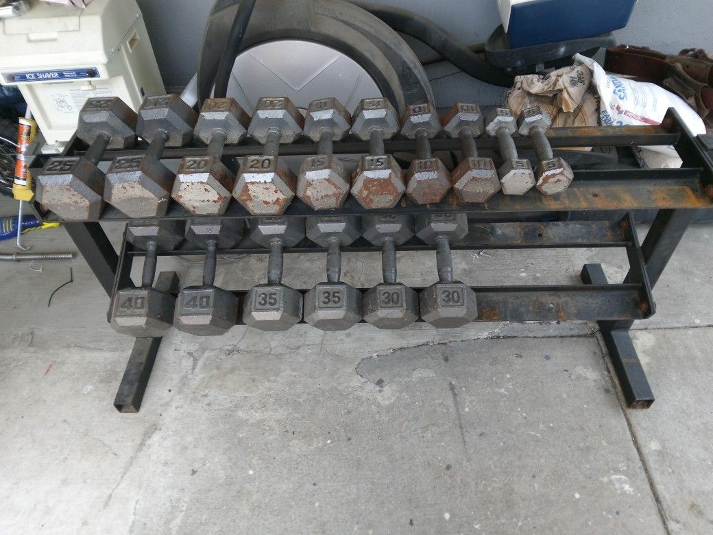 Dumbbells And Rack