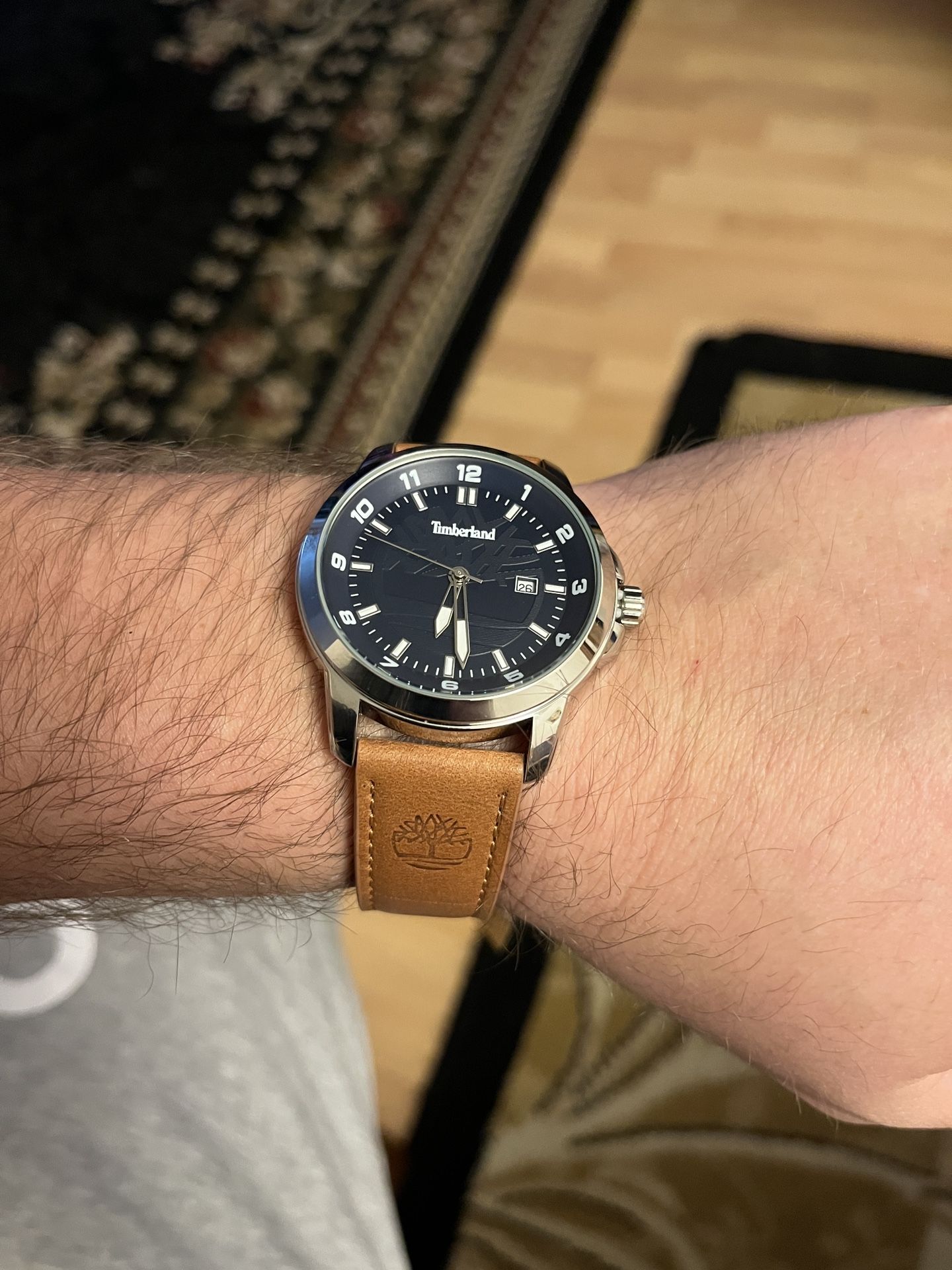 Timberland Leather Strap Watch, 44mm New