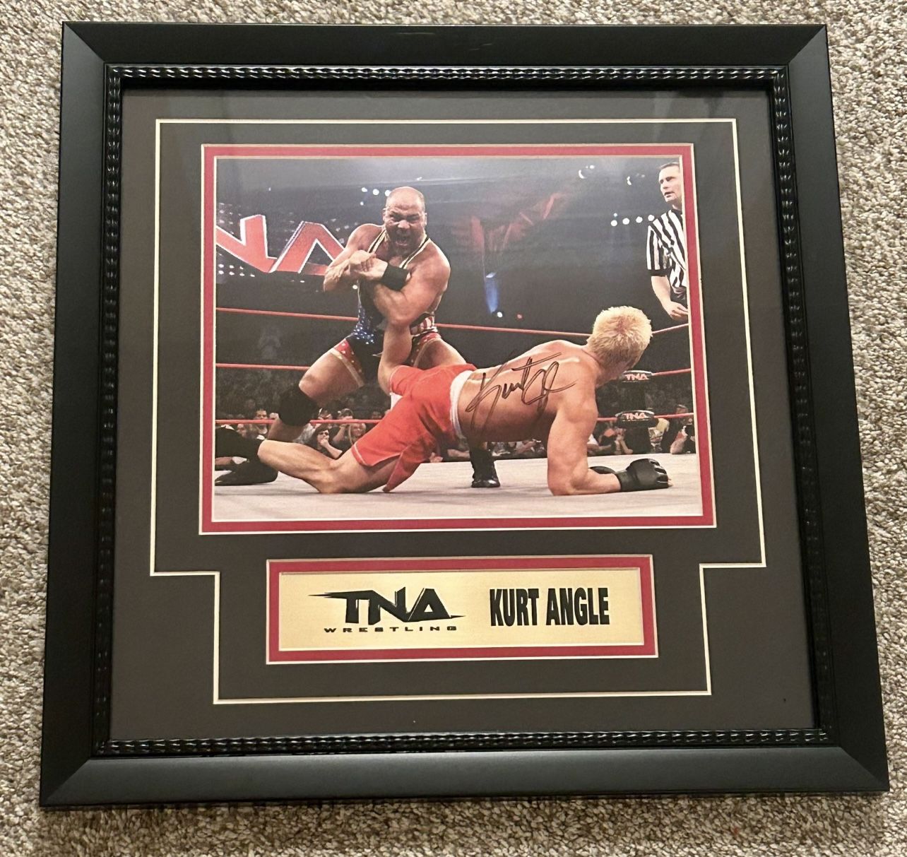WWE WCW TNA AEW ECW Wrestling Kurt Angle Authentic Autographed Framed COA