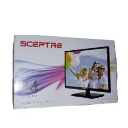 Sceptre E246BV-FC 24" 1080p LED DISPLAY Black, New Open-Box