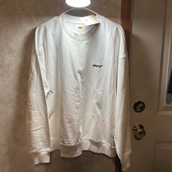 White Levi's Blank Tab crew neck sweater