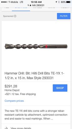 Hilti hammer Drill bit New 100$