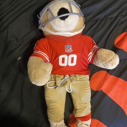 Vintage Nfl Pro Bear San Francisco 49ers Full Uniform Teddy Stuffed rare (face mask broke)