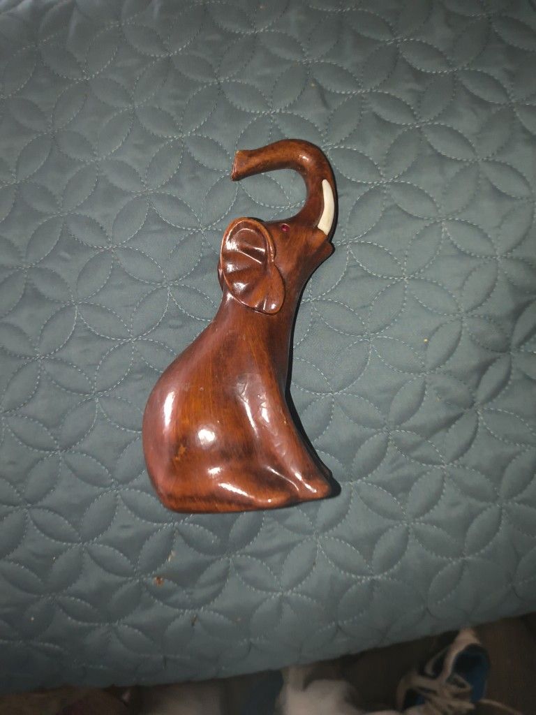 Vintage Alberto Lena Italian Unbreakable Composite Wood Elephant Figurine