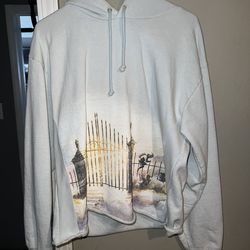 Menace LA baby blue heaven gates cropped hoodie