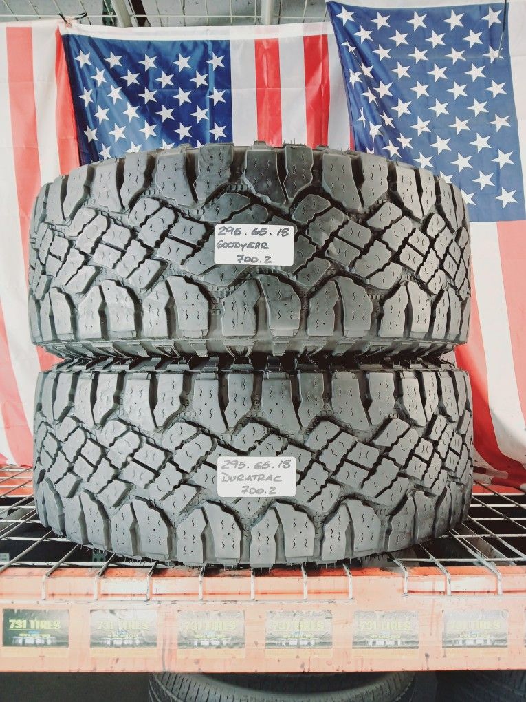 ✅️ LT295/65R18 GOODYEAR WRANGLER DURATRAC KEVLAR SIDEWALL 295/65R18 QUALITY USED TIRES 295 65 18