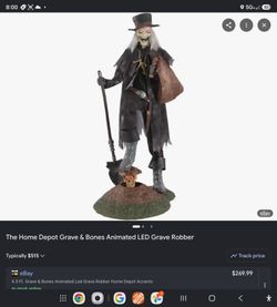 GRAVE ROBBER AND BONES 6.5 FT ANIMATRONIC HALLOWEEN DECORATION