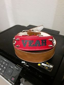 Dog collar 100%leather S,M,L,XL custom with spikes (collares para perros todas las medidas puro cuero grueso vaqueta con pikos)