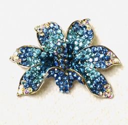 Turquoise orchid pin - boutique brooch gift ideas