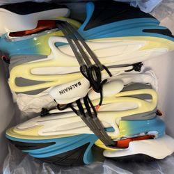 Balmain Unicorn Sneakers Size 45 Discontinued Colorway Blue Yellow WhiteGradient