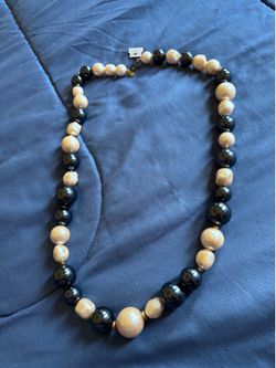 Vintage Monet faux black-and-white necklace