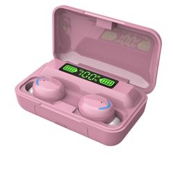 TWS Pink Bluetooth 5.0 Wireless Earbuds Headphone Waterproof