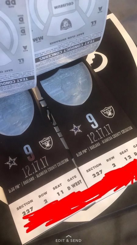 Raiders Vs Cowboys sec 227 row 2