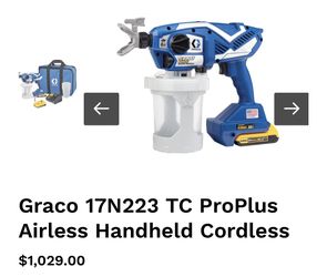 Graco 17N223 Pro Plus Airless Handheld Cordless Paint Sprayer
