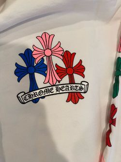 Chrome Hearts Multi Color Cross Hoodie white size Medium worn once only special very rear hoodie