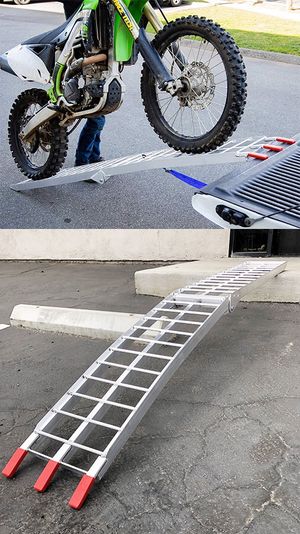 Photo New $60 Single 7.5ft Aluminum Motorcycle Folding Loading Ramp Street Dirt Bike 750Lbs Rated