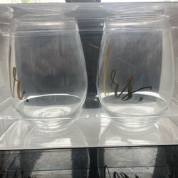 Mr & Mrs Wine Glasses