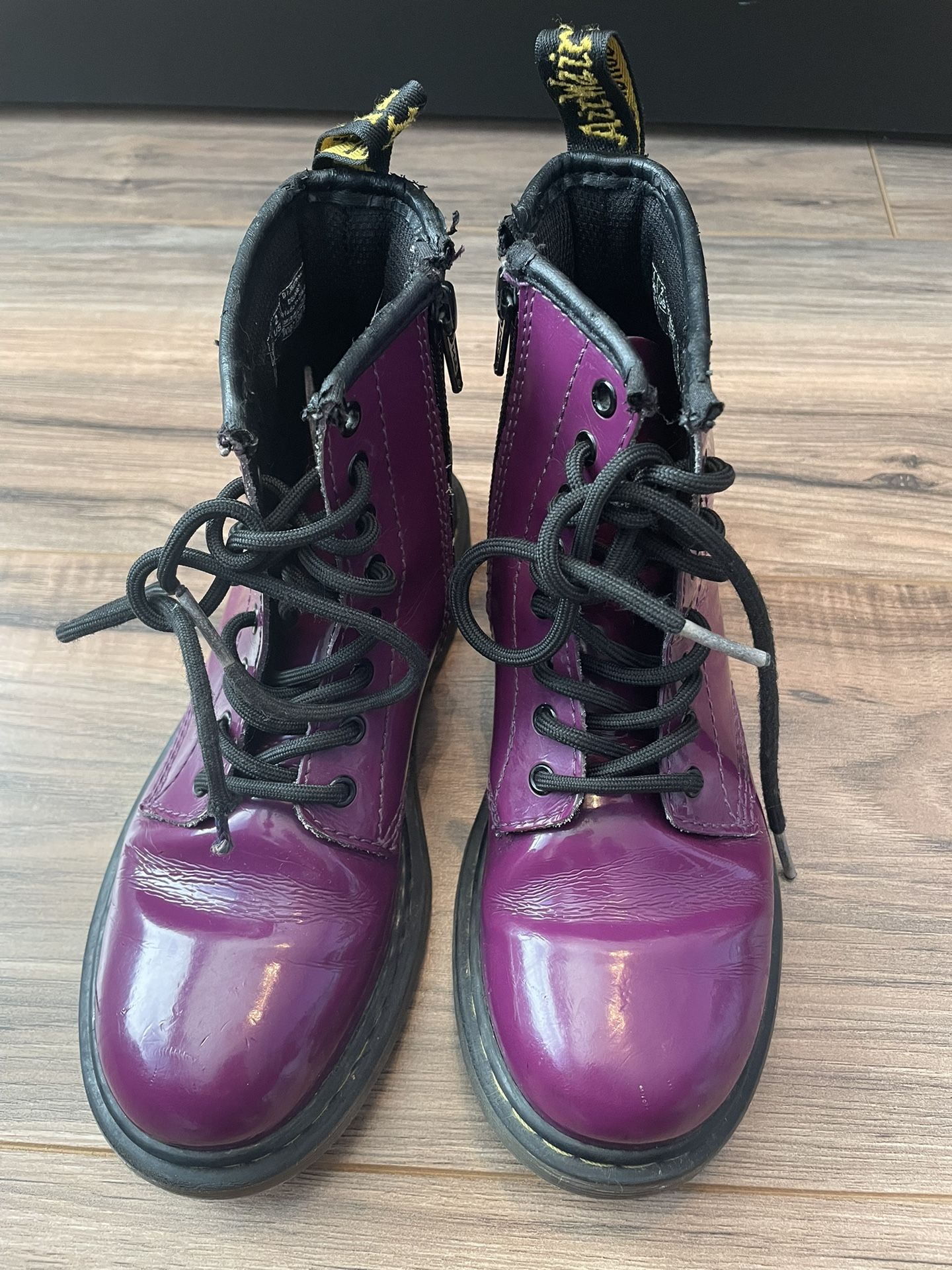Size 2Y Dr. Marten’s Delaney Patent Leather Boots - $50