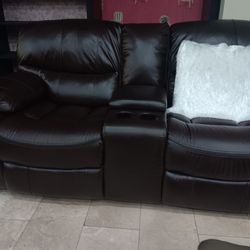 *Labor Day Now*---Madrid Stunning Brown Leather Reclining Loveseat/Chair Sets---Delivery And Easy Financing Available💪