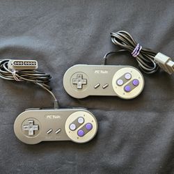 2 FC Twin Super Nintendo Controllers